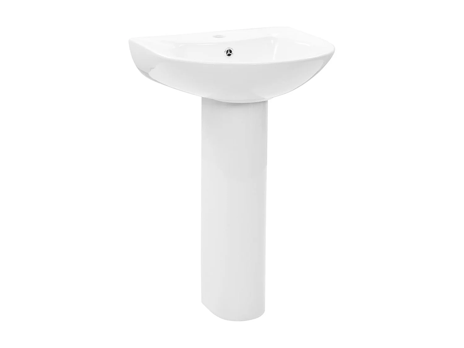 Lavabo autoportant avec socle Céramique Blanc 520x440x190 mm