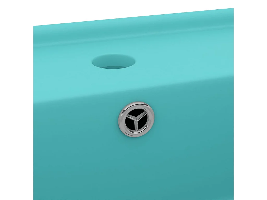 Lavabo quadrato con troppopieno Verde chiaro opaco 41x41 cm Ceramica