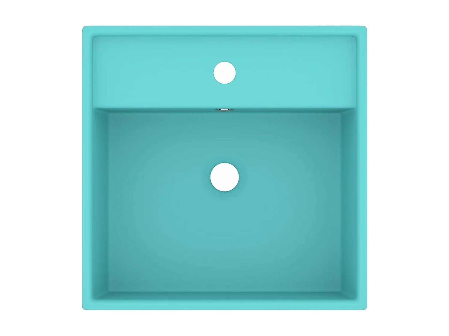 Lavabo carré à trop-plein Vert clair mat 41x41 cm Céramique