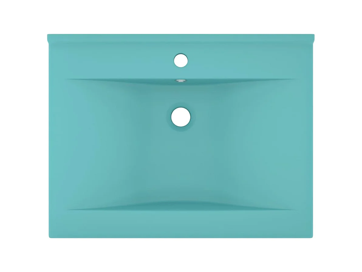 Lavabo avec trou de robinet Vert clair mat 60x46 cm Céramique