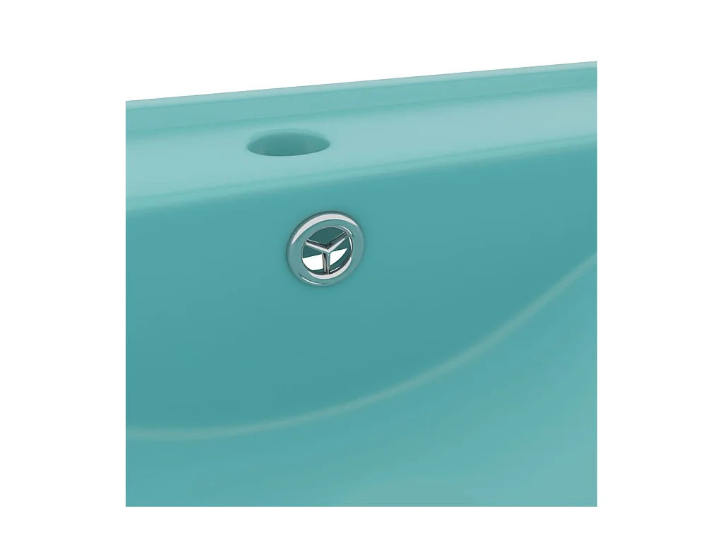 Lavabo avec trou de robinet Vert clair mat 60x46 cm Céramique
