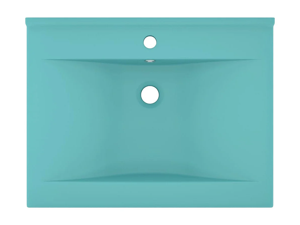 Lavabo con orificio para grifería Verde claro mate 60x46 cm Cerámica