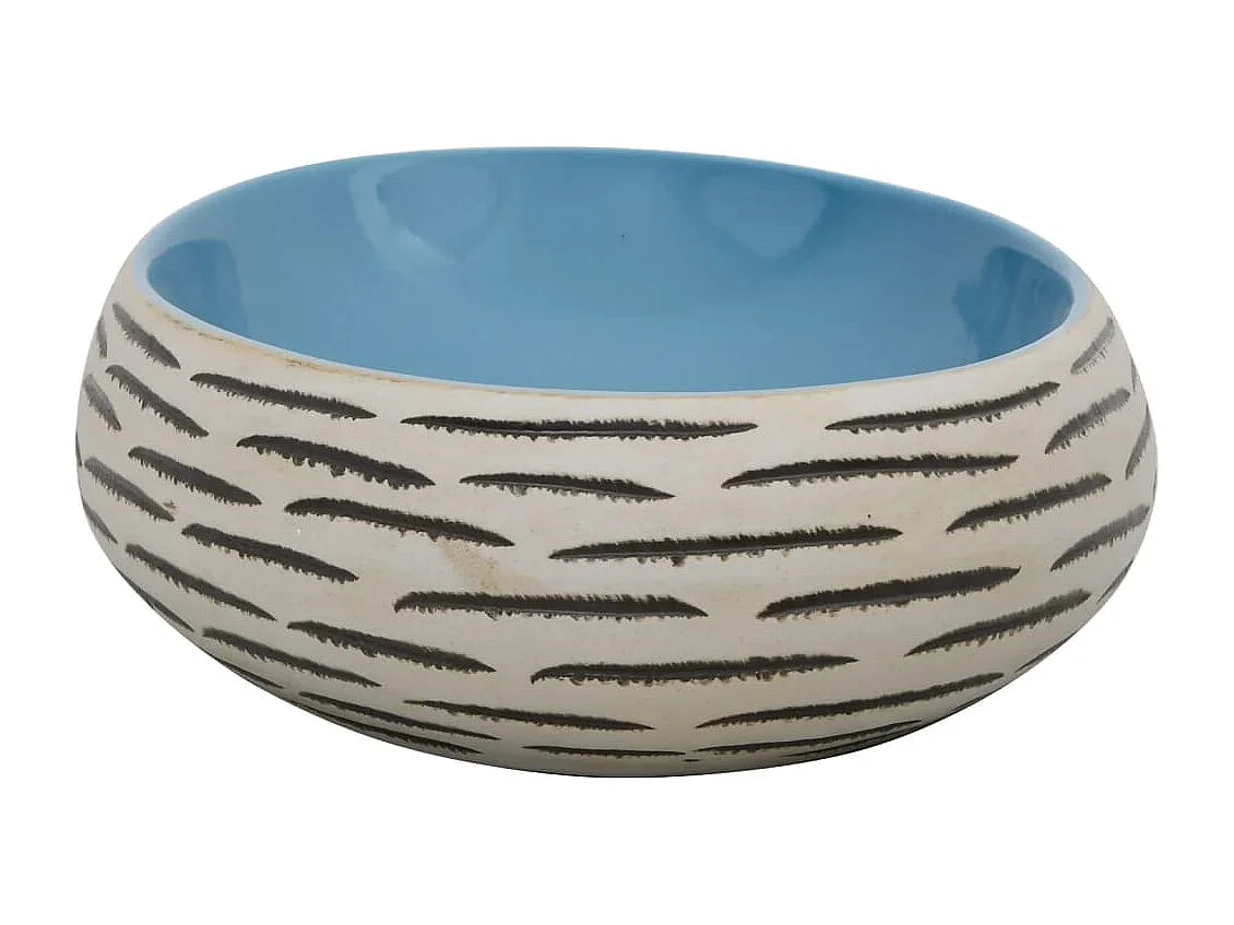 Lavabo da appoggio ovale multicolore in ceramica 59x40x15 cm