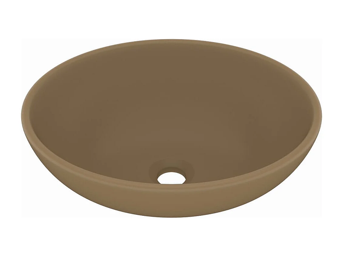 Lavabo ovale de luxe Crème mat 40x33 cm Céramique