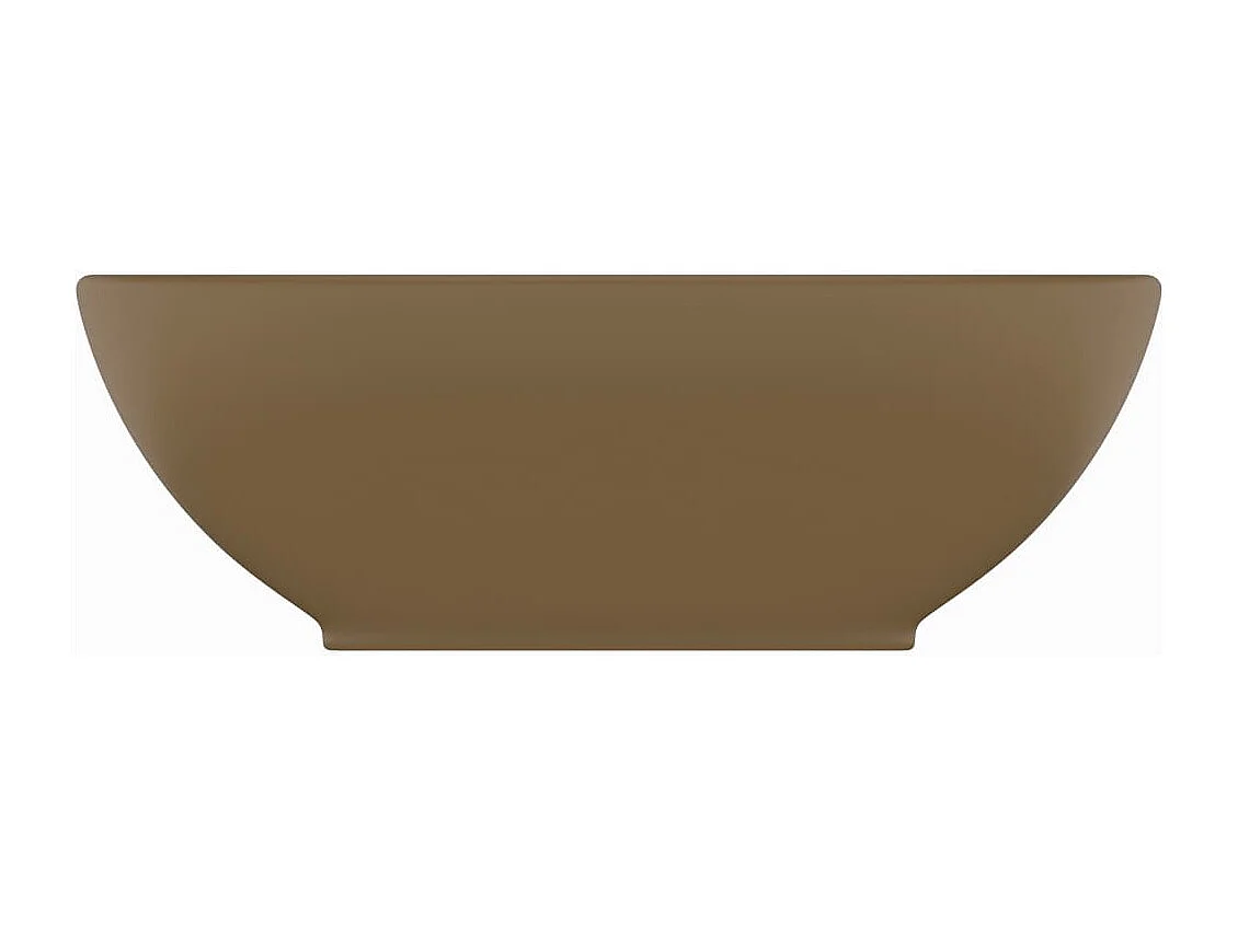 Lavabo ovale de luxe Crème mat 40x33 cm Céramique