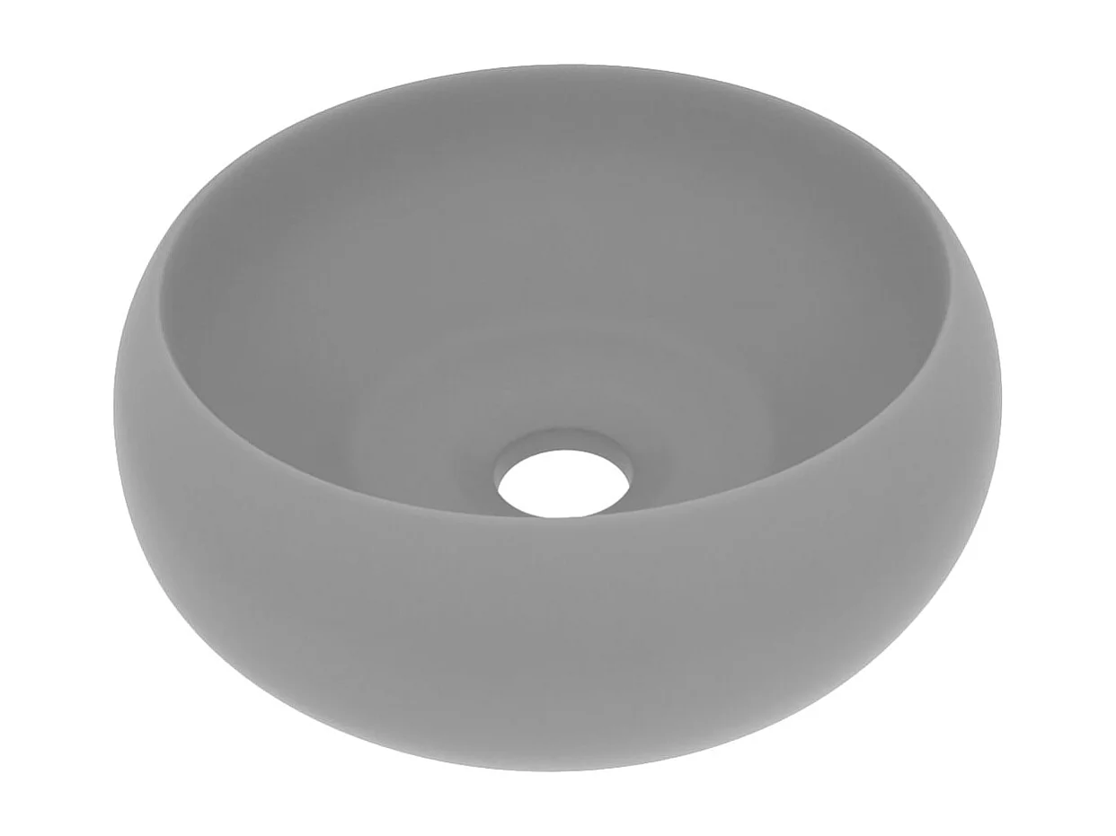 Lavabo rond de luxe Gris clair mat 40x15 cm Céramique