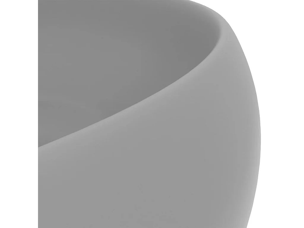 Lavabo rond de luxe Gris clair mat 40x15 cm Céramique