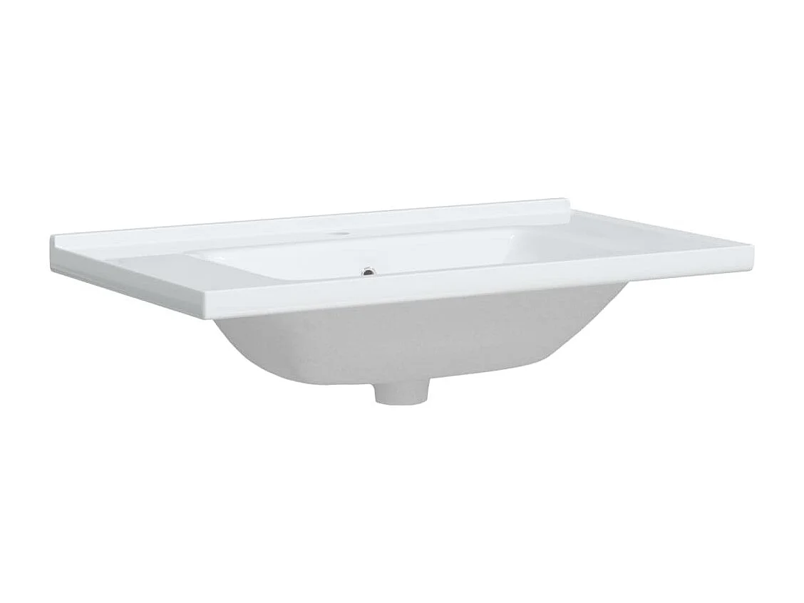 Évier salle de bain blanc 81x48x19,5 cm rectangulaire céramique