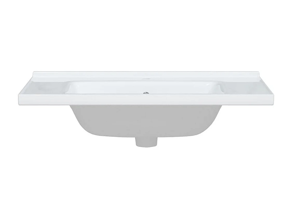 Évier salle de bain blanc 81x48x19,5 cm rectangulaire céramique