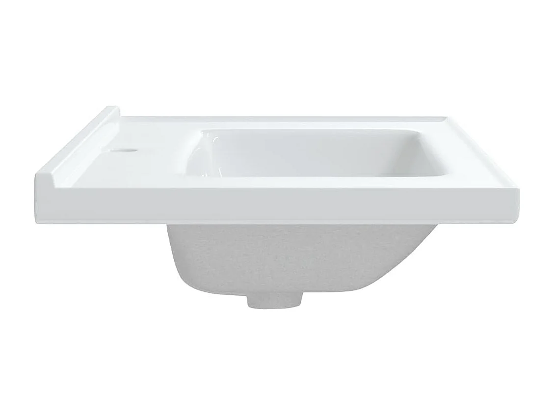 Évier salle de bain blanc 81x48x19,5 cm rectangulaire céramique