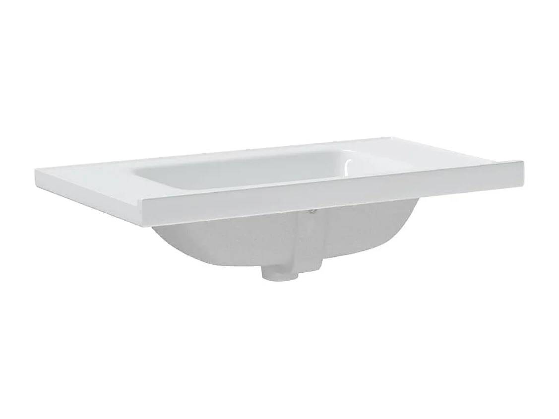 Évier salle de bain blanc 81x48x19,5 cm rectangulaire céramique