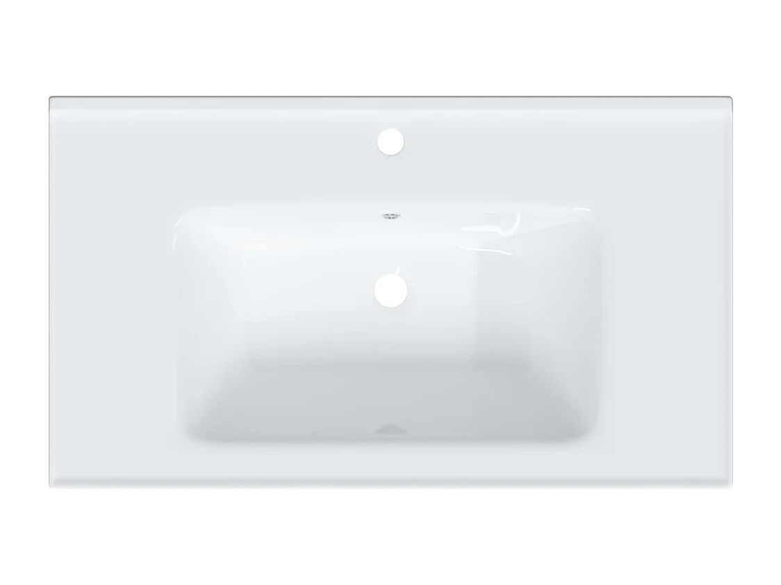 Évier salle de bain blanc 81x48x19,5 cm rectangulaire céramique