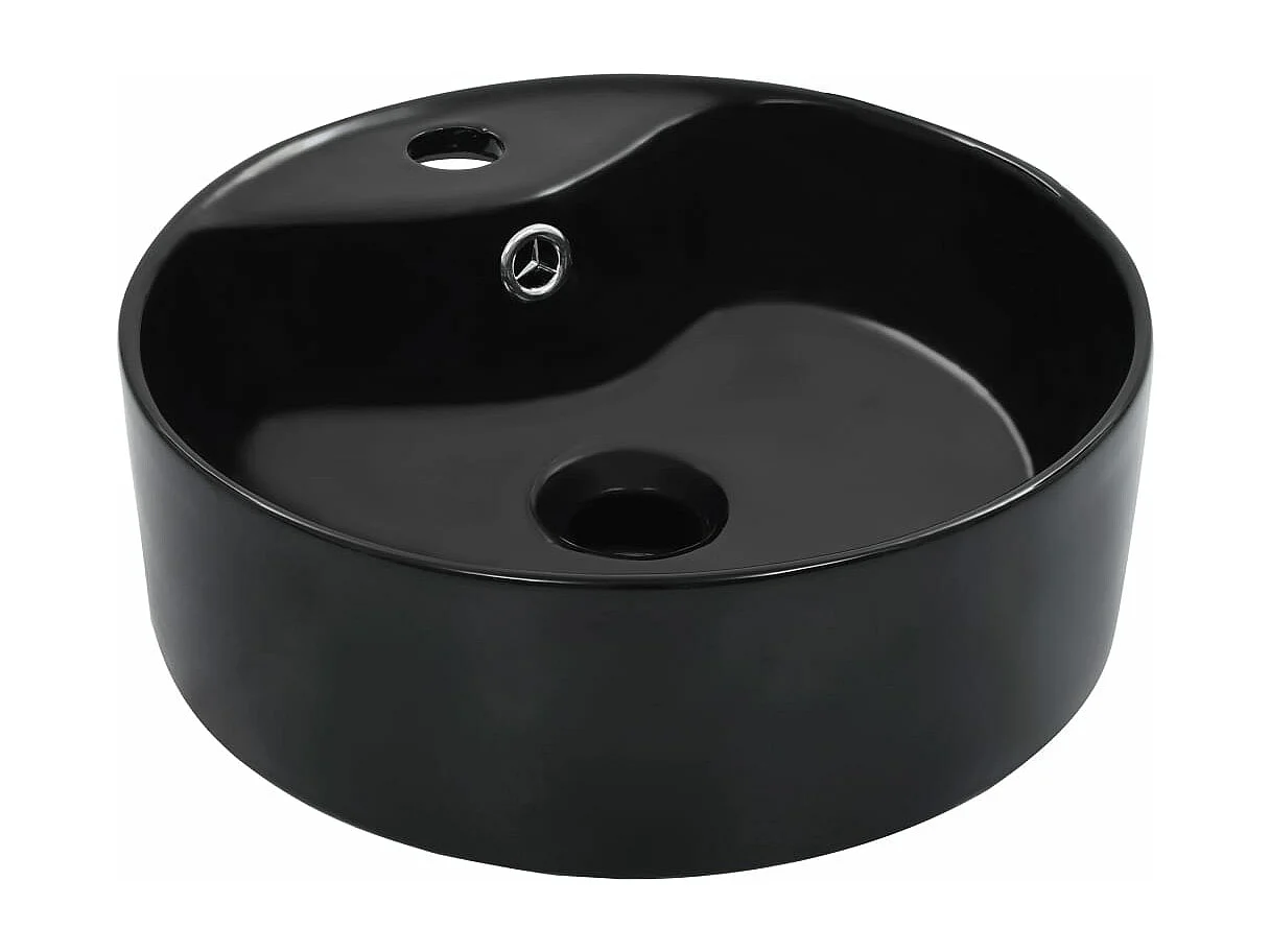 Lavabo avec trop-plein 36x13 cm Céramique Noir