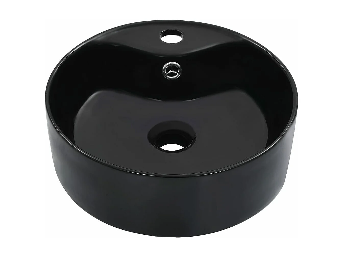 Lavabo avec trop-plein 36x13 cm Céramique Noir