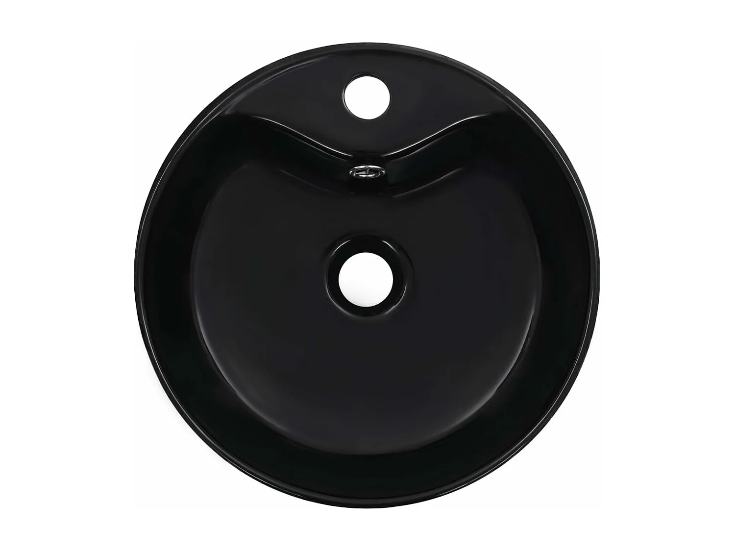 Lavabo avec trop-plein 36x13 cm Céramique Noir