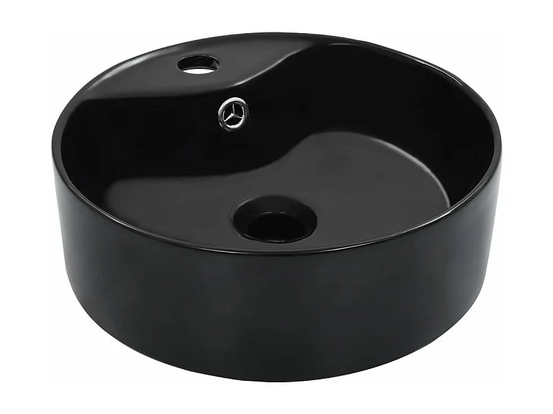 Lavabo avec trop-plein 36x13 cm Céramique Noir