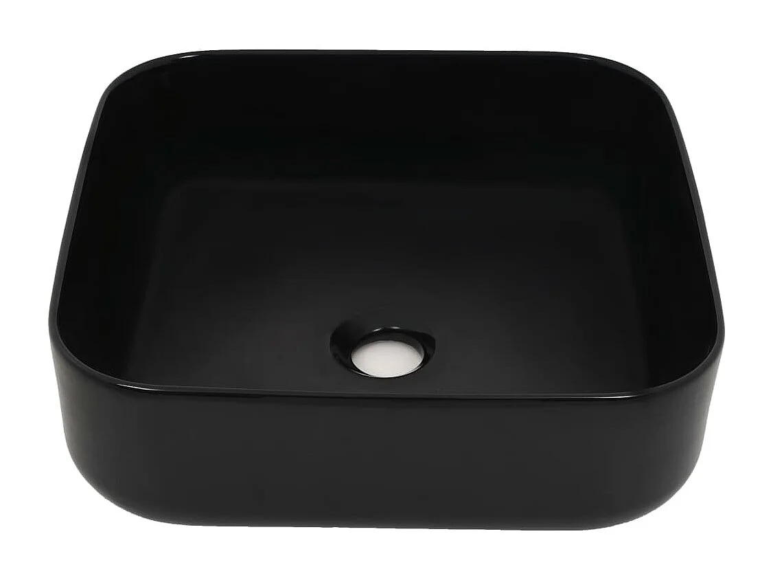 Lavabo carré Céramique Noir 38 x 38 x 13,5 cm