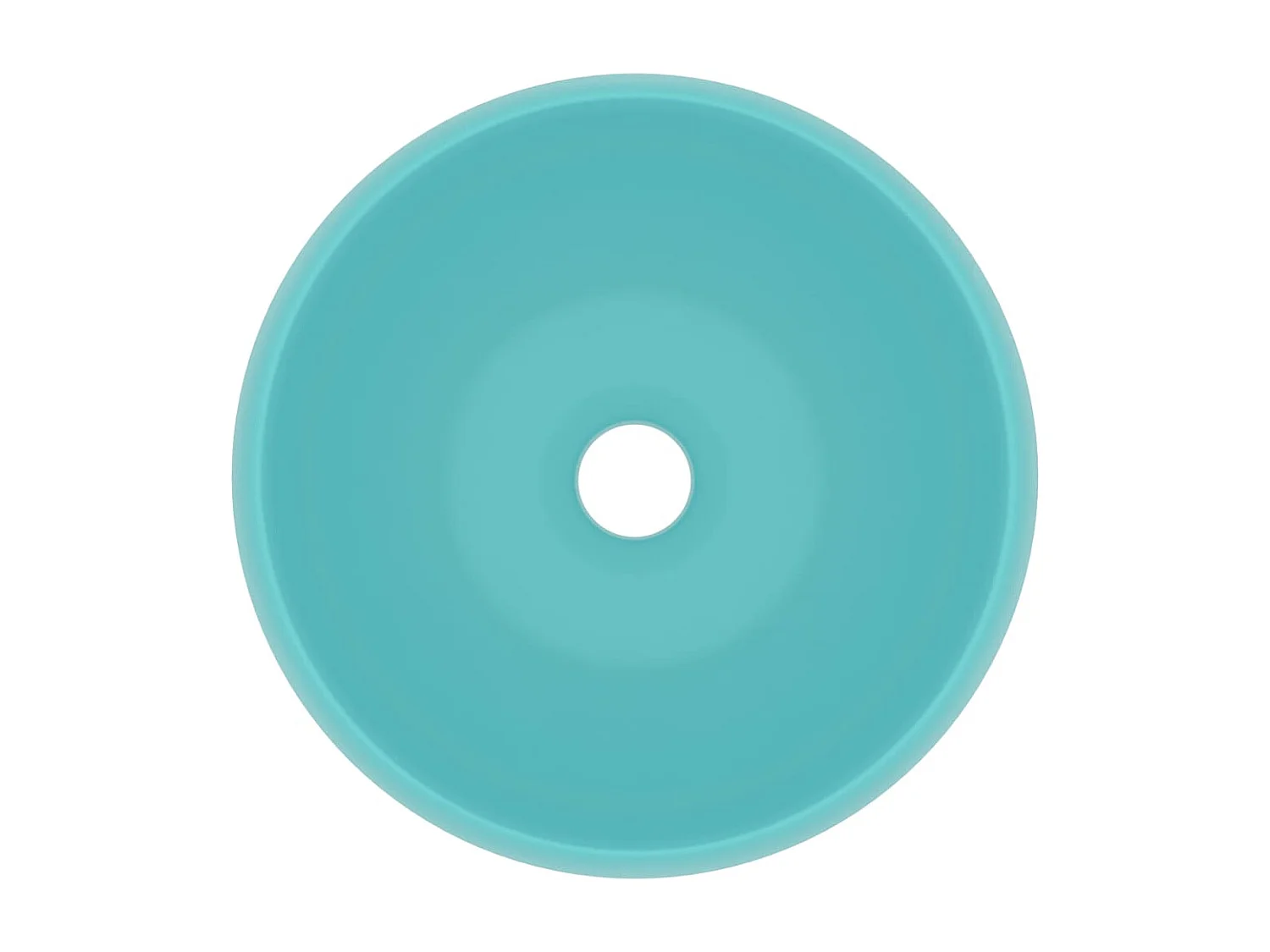 Luxuriöses rundes Waschbecken Matt hellgrün 40x15 cm Keramik