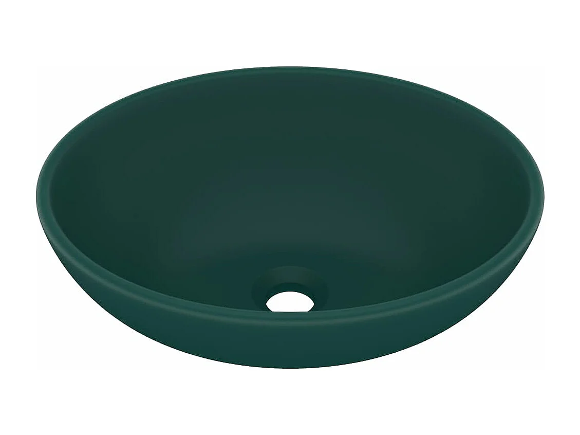Lavatório oval luxuoso mate verde escuro 40x33 cm cerâmica