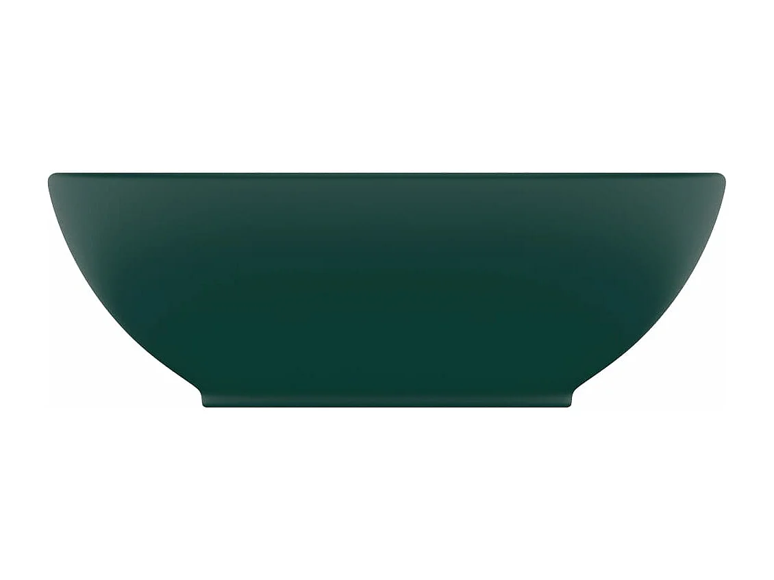 Lavatório oval luxuoso mate verde escuro 40x33 cm cerâmica
