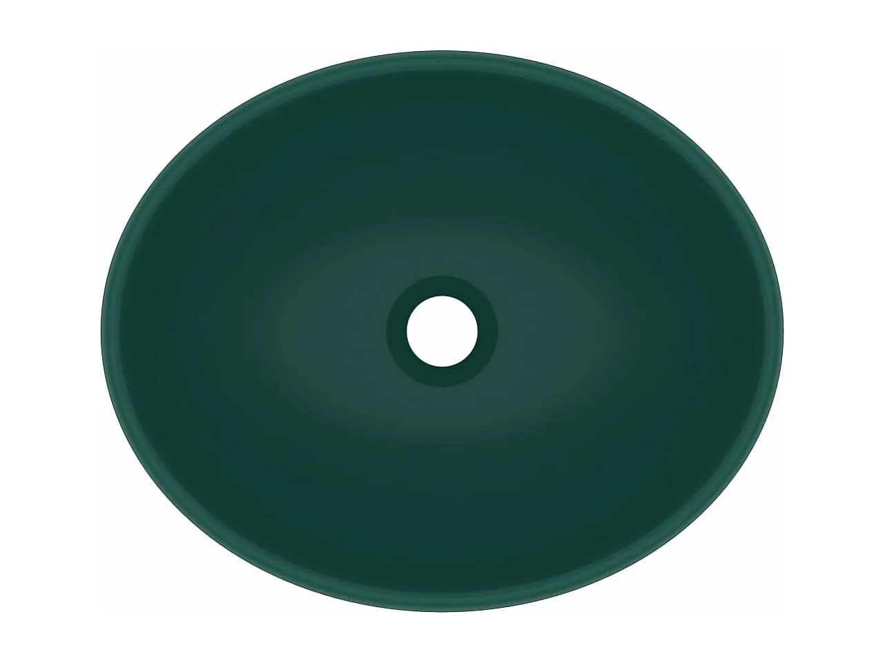 Lavatório oval luxuoso mate verde escuro 40x33 cm cerâmica