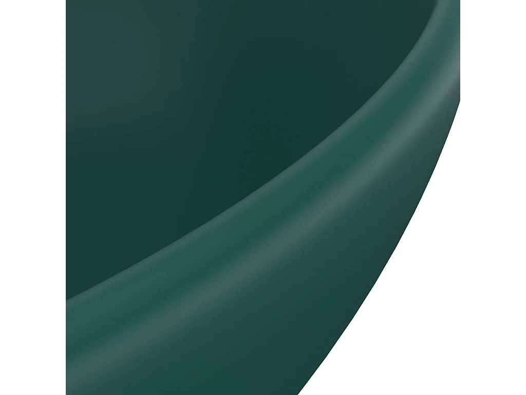 Lavatório oval luxuoso mate verde escuro 40x33 cm cerâmica
