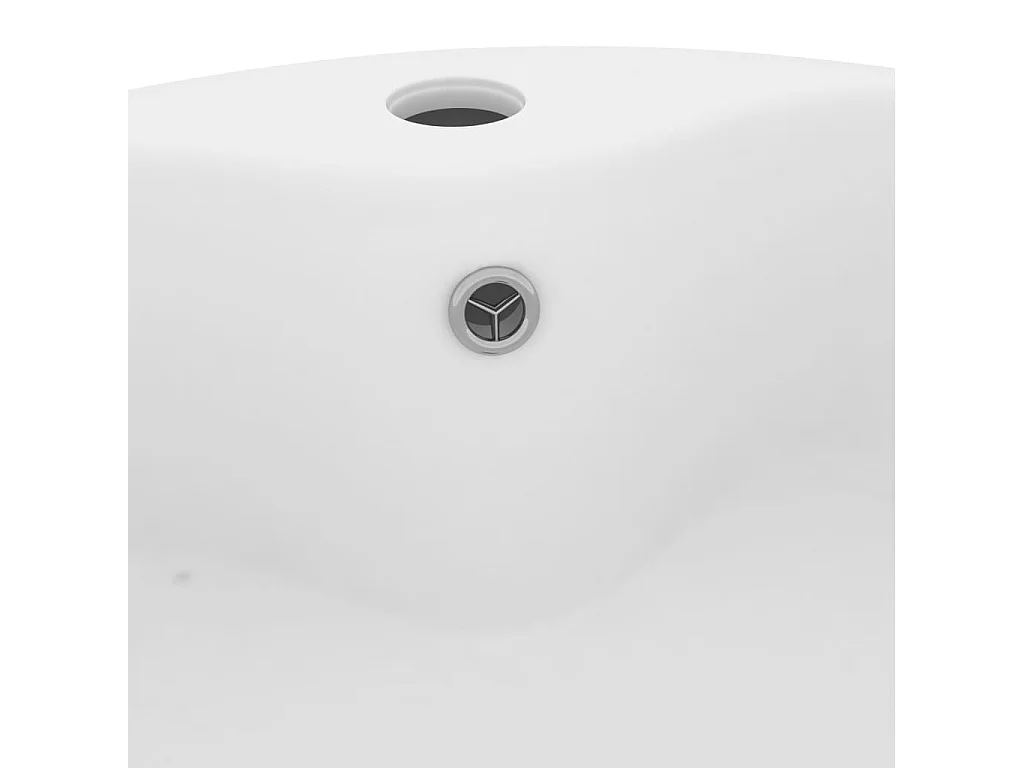 Lavatório luxuoso com transbordamento branco mate 36x13 cm Cerâmica