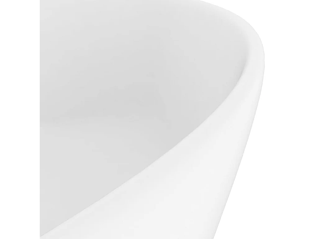 Lavatório luxuoso com transbordamento branco mate 36x13 cm Cerâmica