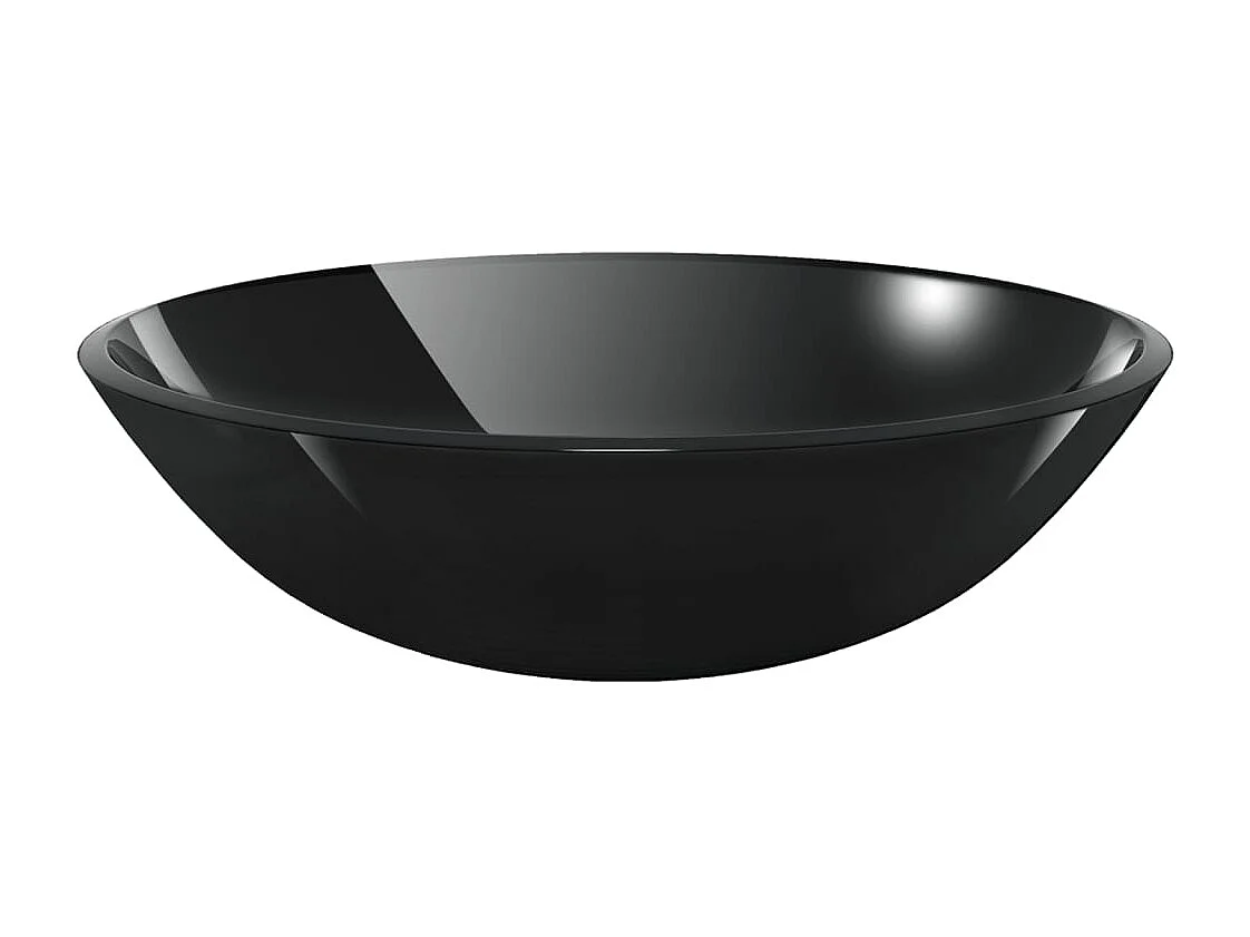 Lavabo de bain avec robinet et drain à poussoir Verre trempé