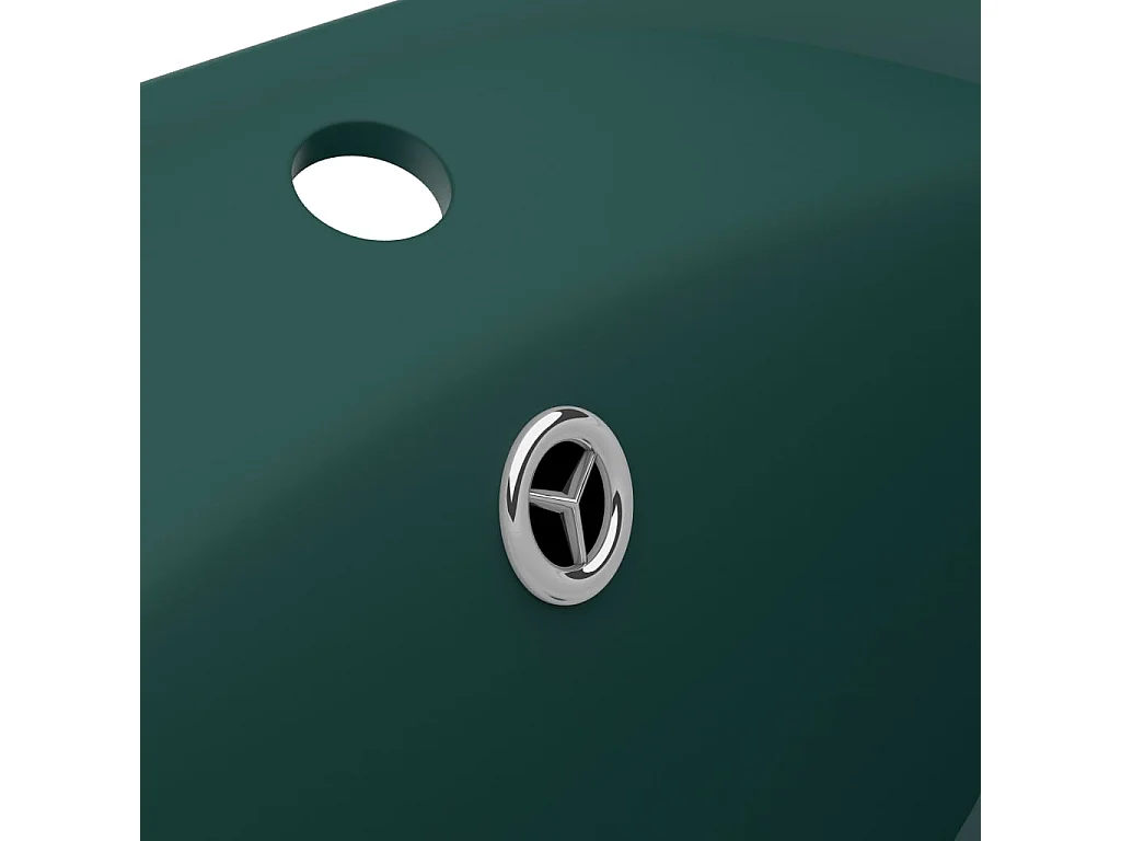Lavabo ovalado con rebosadero Verde oscuro mate 58,5x39 cm Cerámica