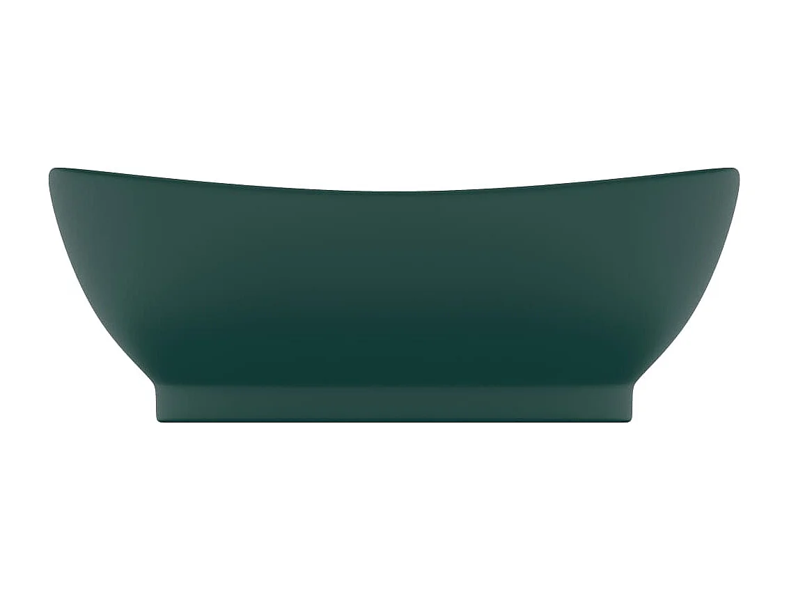 Lavabo ovale à trop-plein Vert foncé mat 58,5x39 cm Céramique