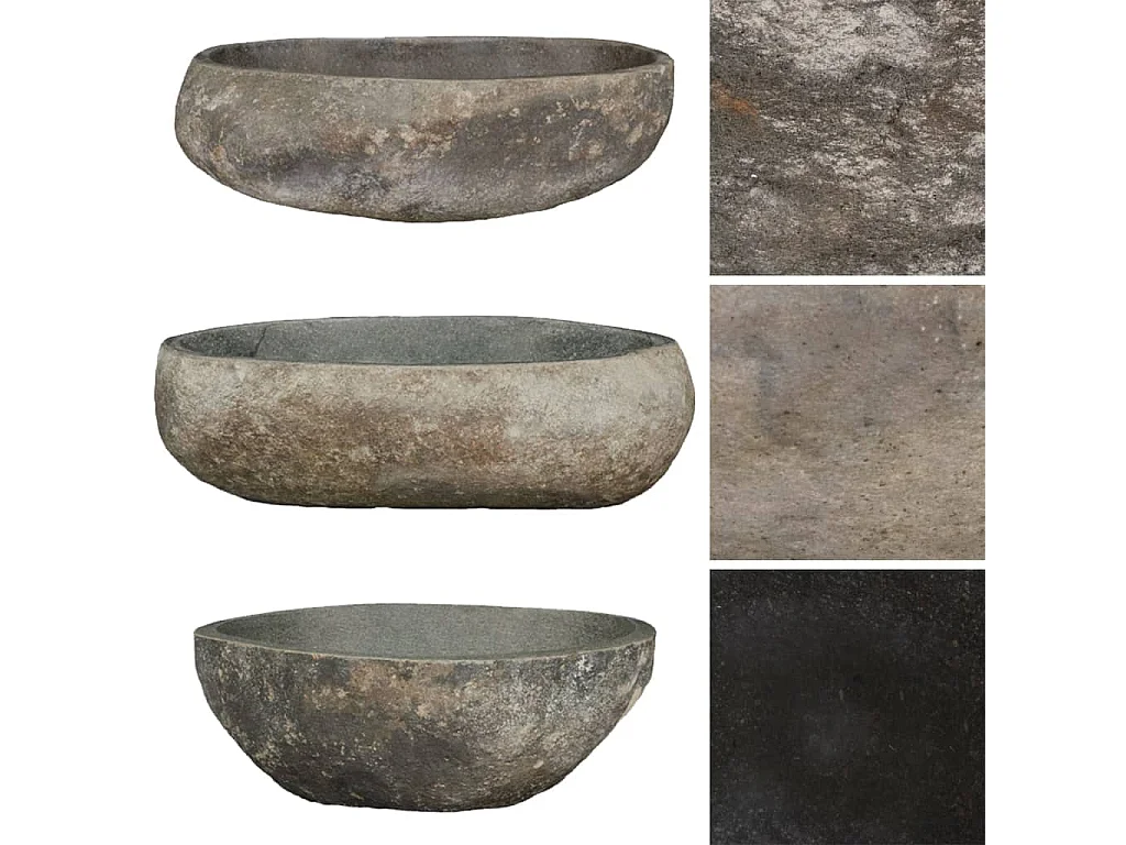 Fregadero de piedra de río Ovalado (45-53)x(34-41) cm