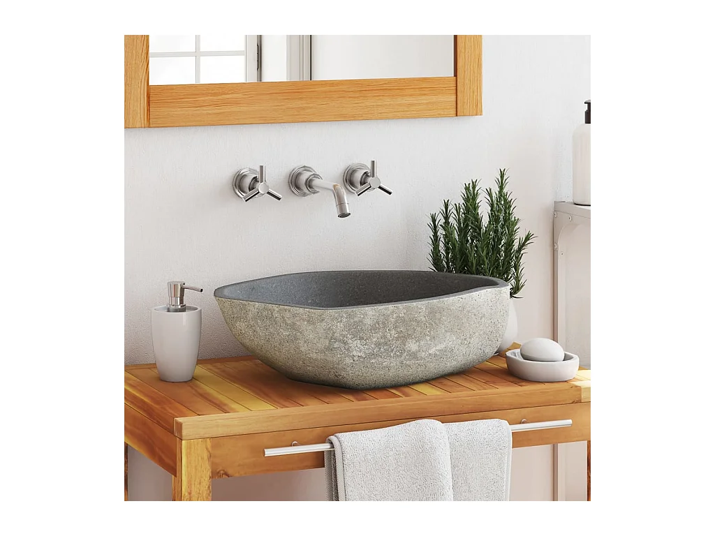 Rivierstenen spoelbak Ovaal (45-53)x(34-41) cm