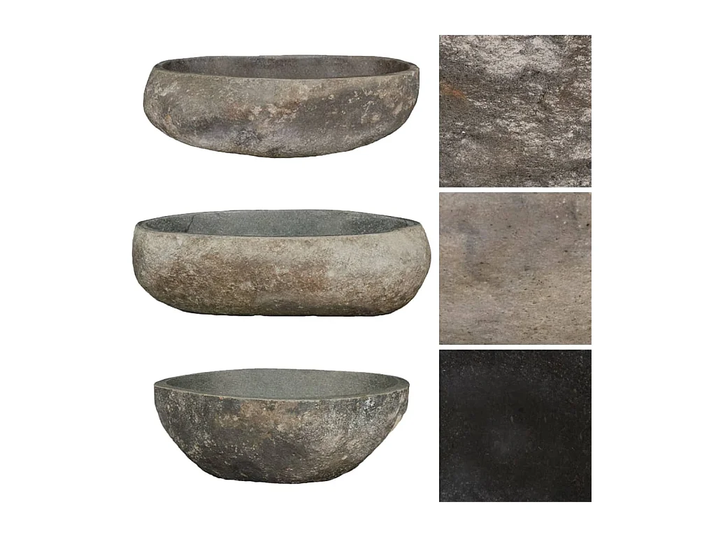 Lavabo in pietra di fiume Ovale (45-53)x(34-41) cm