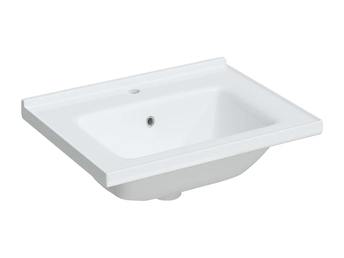 Évier salle de bain blanc 61x48x19,5 cm rectangulaire céramique