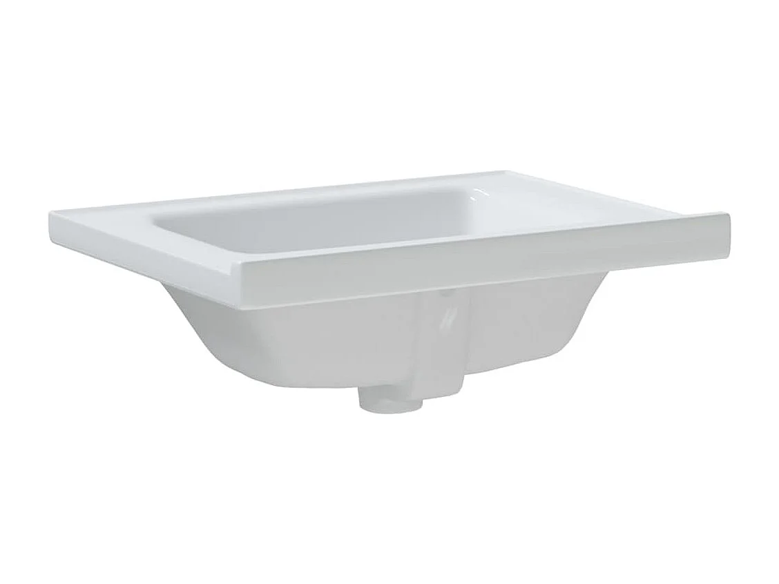 Évier salle de bain blanc 61x48x19,5 cm rectangulaire céramique