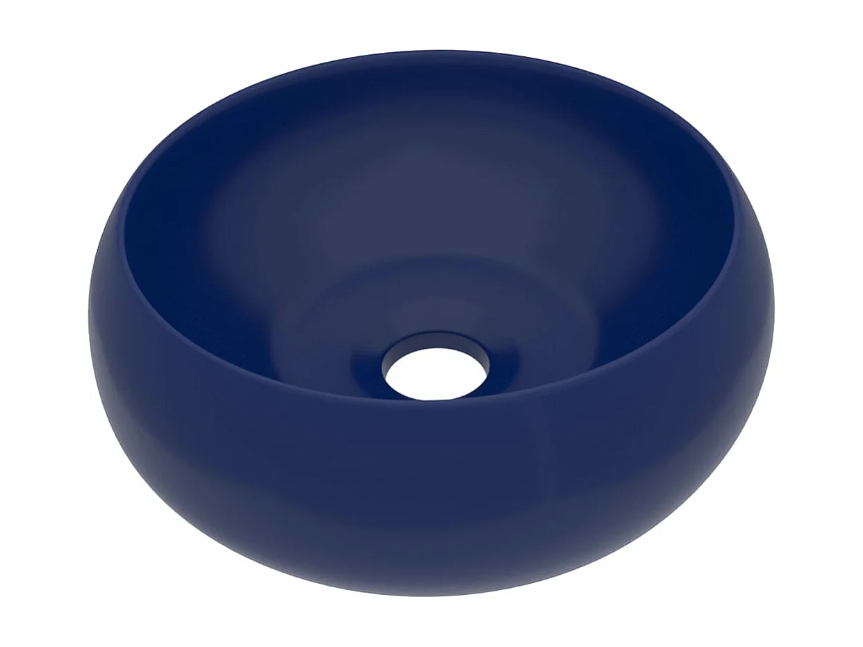 Lavabo rond de luxe Bleu foncé mat 40x15 cm Céramique