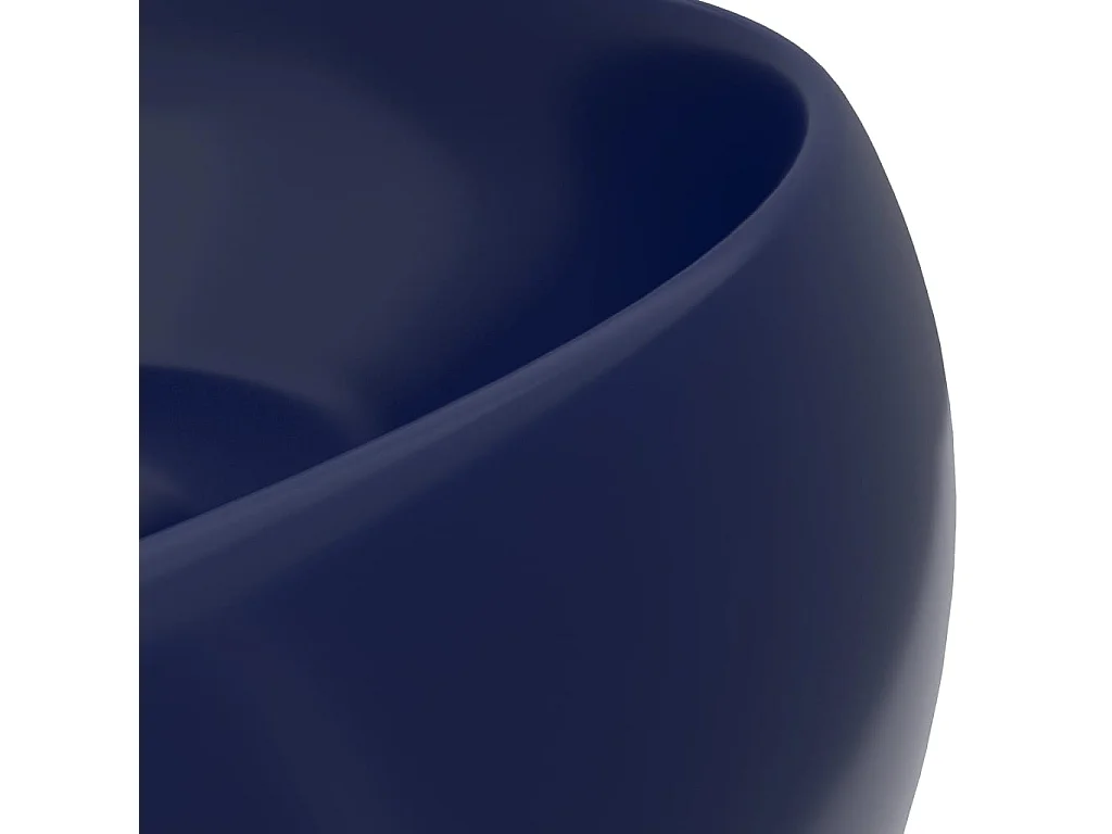 Lavabo rond de luxe Bleu foncé mat 40x15 cm Céramique