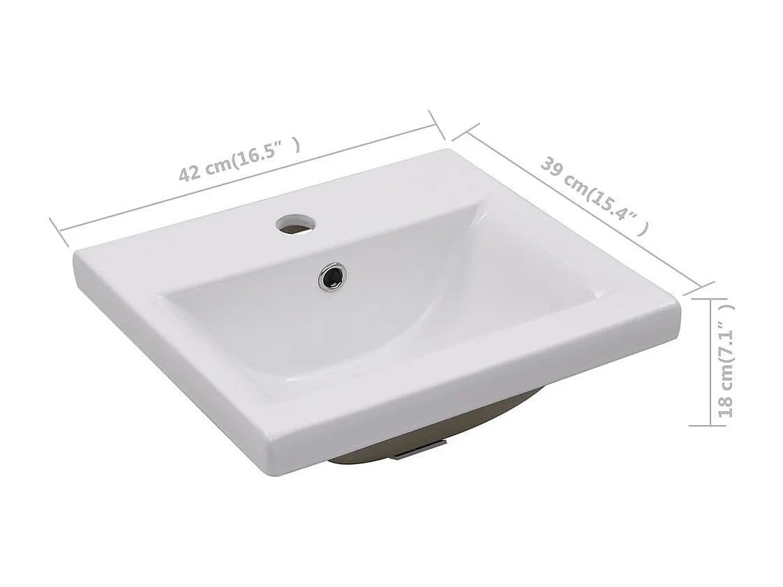 Lavello incasso 42 x 39 x 18 cm Ceramica Bianca
