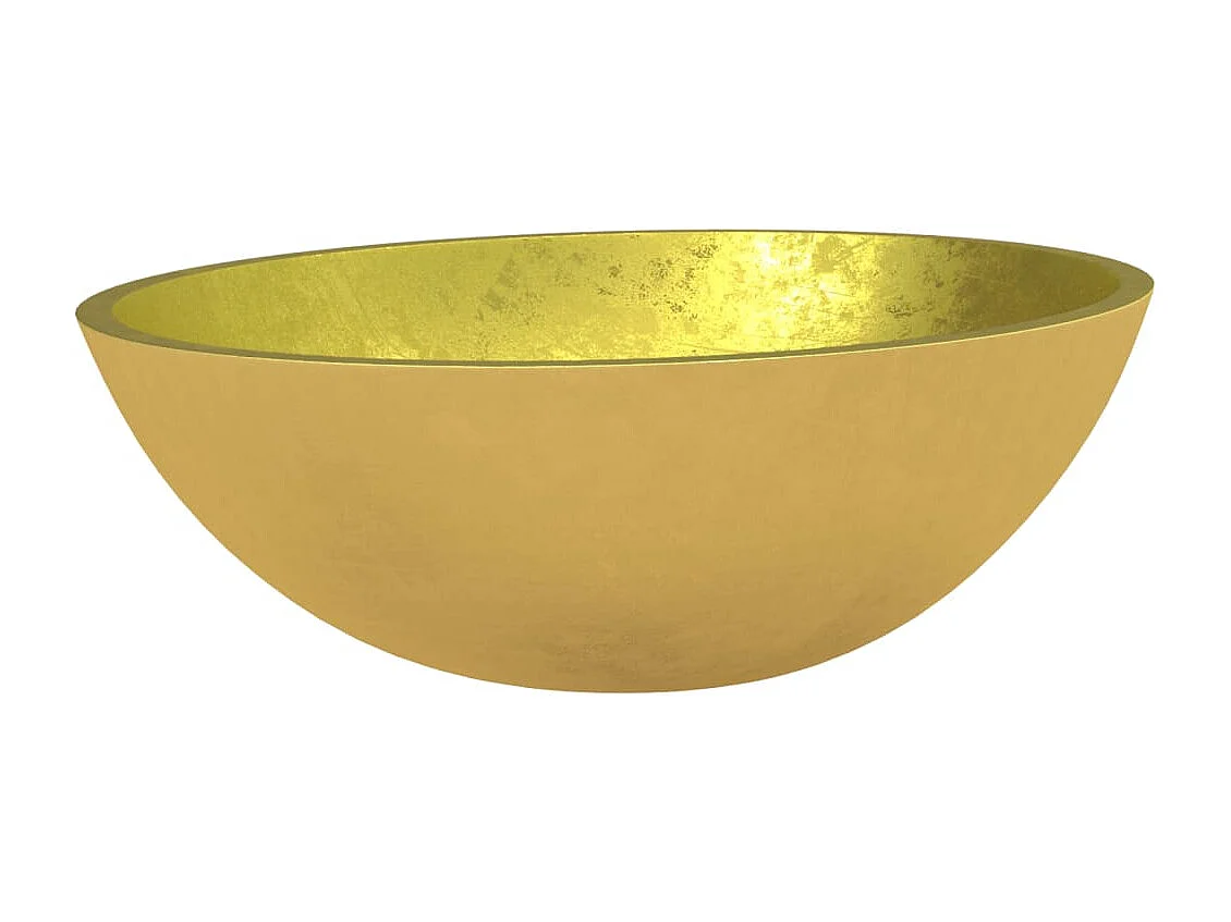 Lavatório de vidro 50x37x14 cm ouro