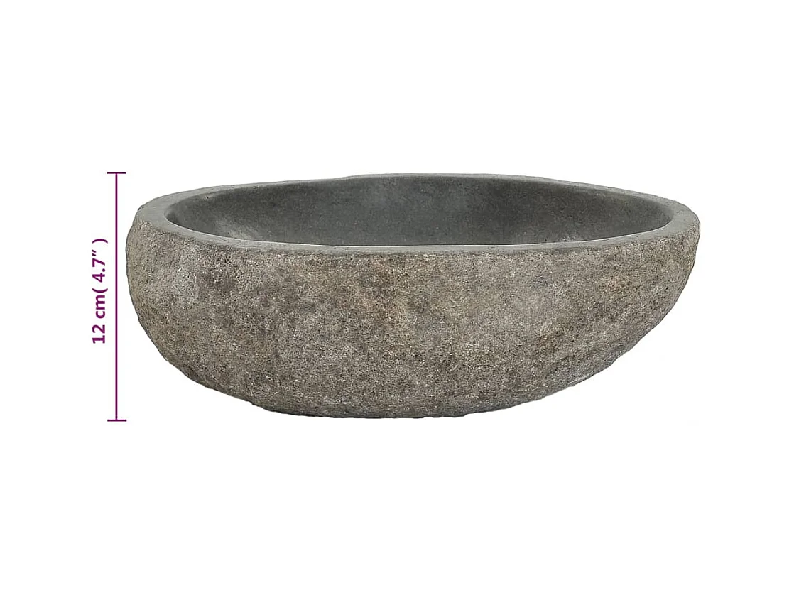 Lavabo en pierre de rivière ovale (29-38)x(24-31) cm