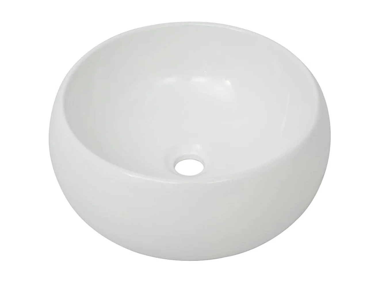 Lavabo de salle de bain avec mitigeur Céramique Rond Blanc