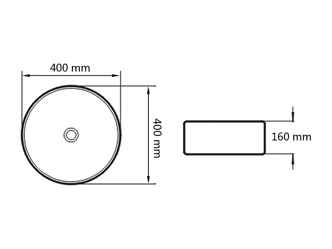 Lavabo de salle de bain avec mitigeur Céramique Rond Blanc