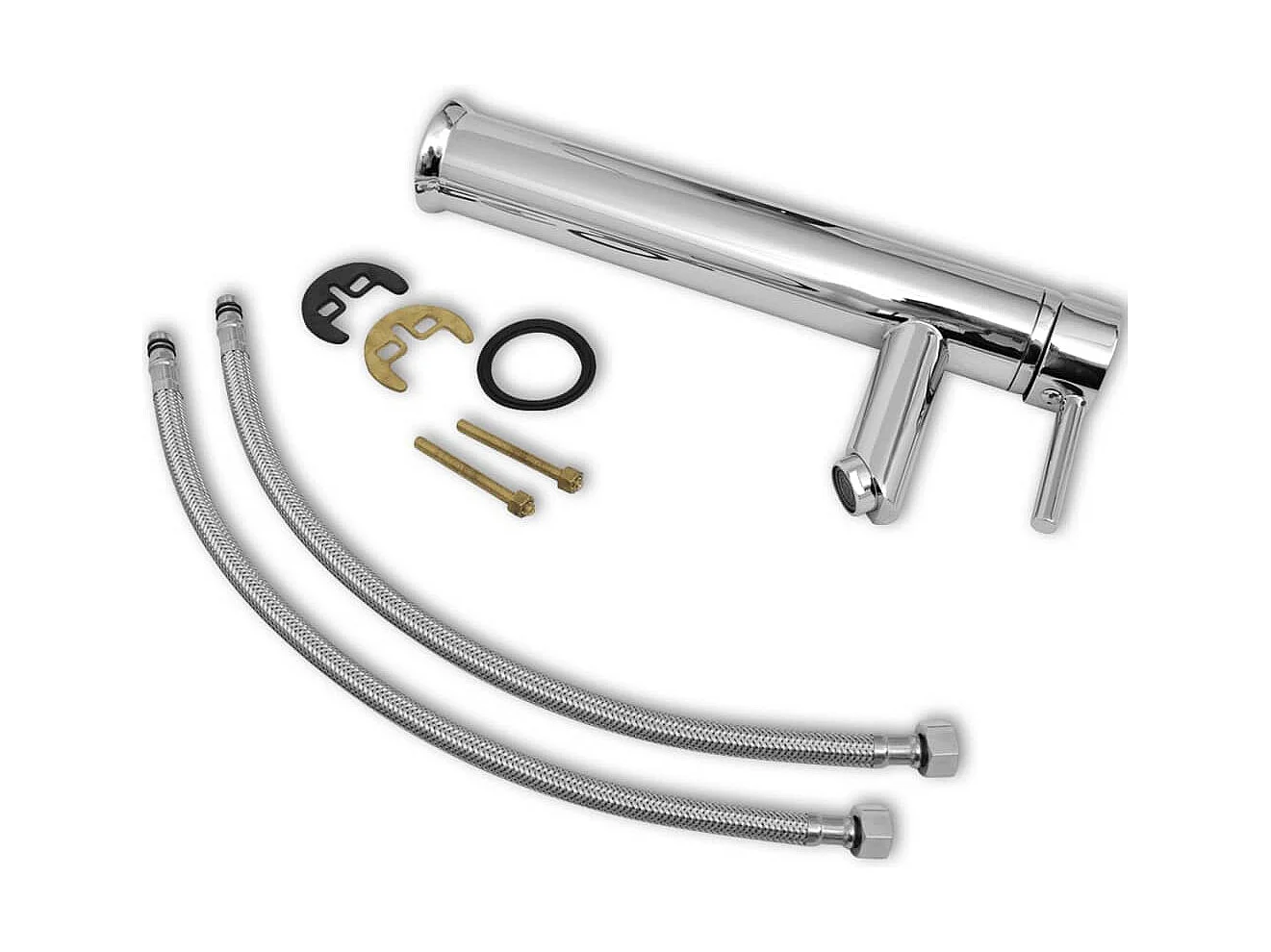 Lavabo de salle de bain avec mitigeur Céramique Rond Blanc