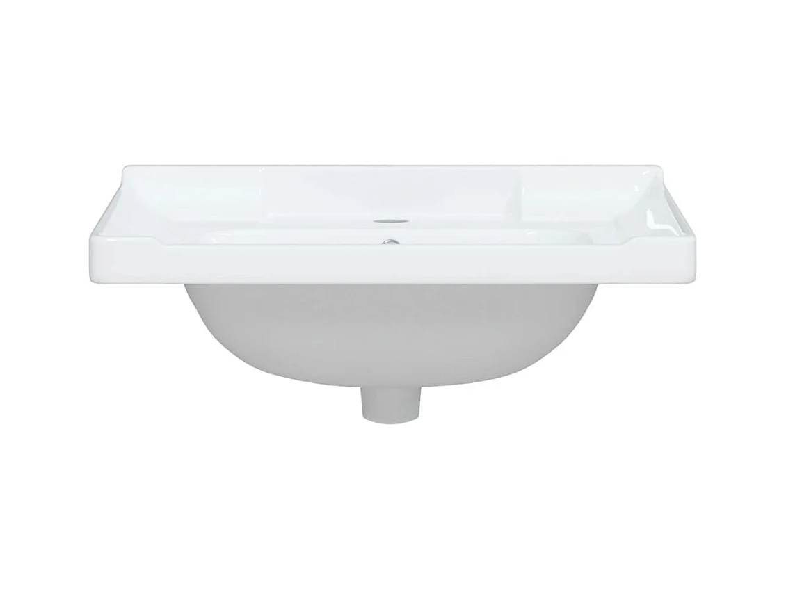 Pia de banheiro branca 61x48x23cm cerâmica retangular