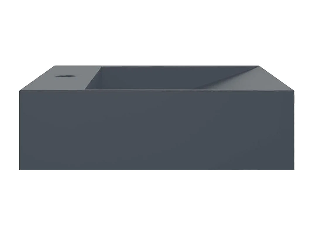 Lavabo 60x38x11 cm colata minerale/marmo antracite