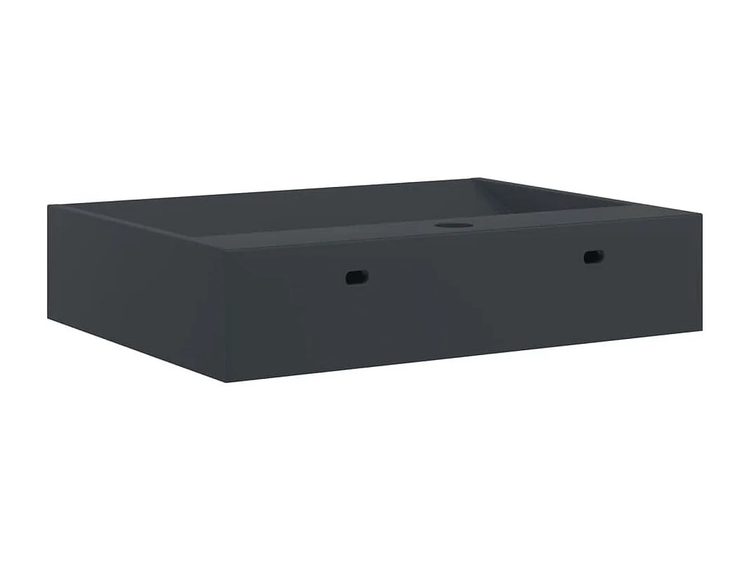 Lavabo 60x38x11 cm colata minerale/marmo antracite