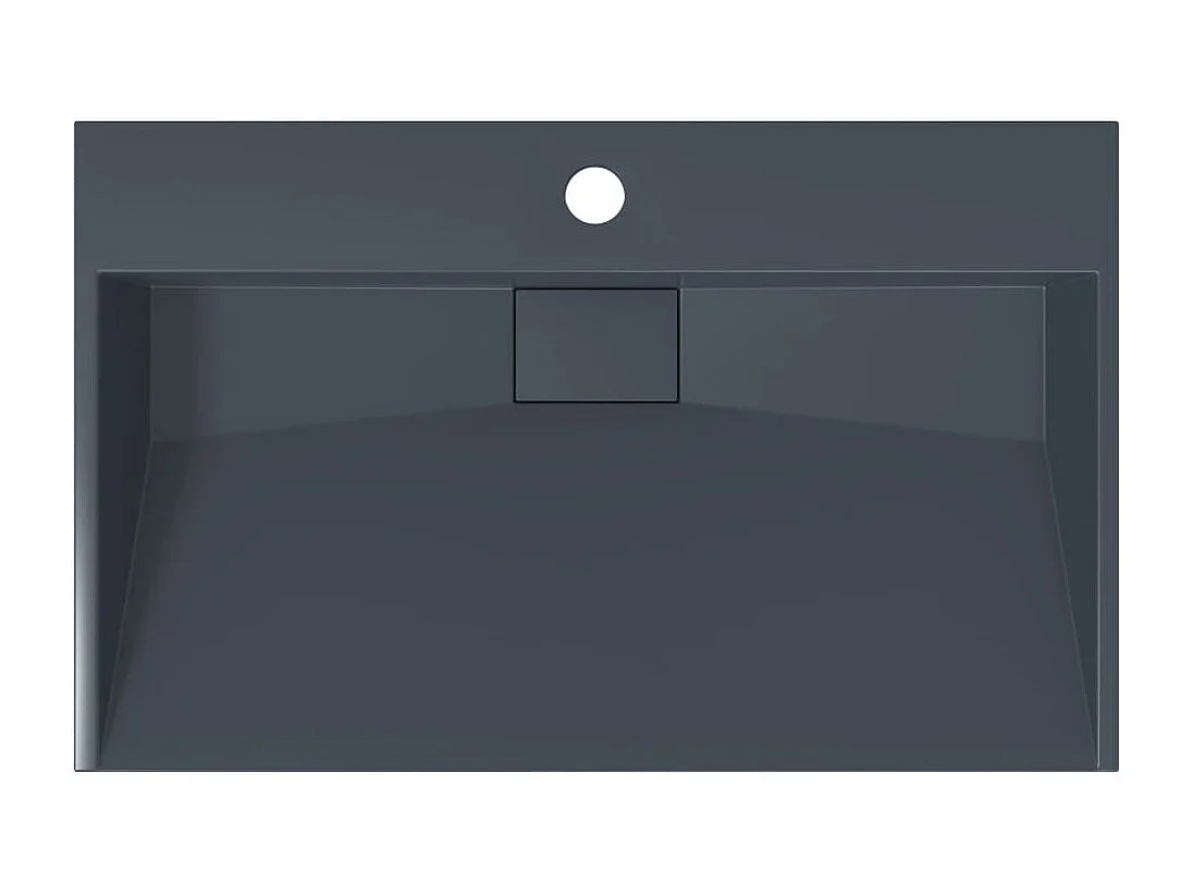 Lavabo 60x38x11 cm colata minerale/marmo antracite