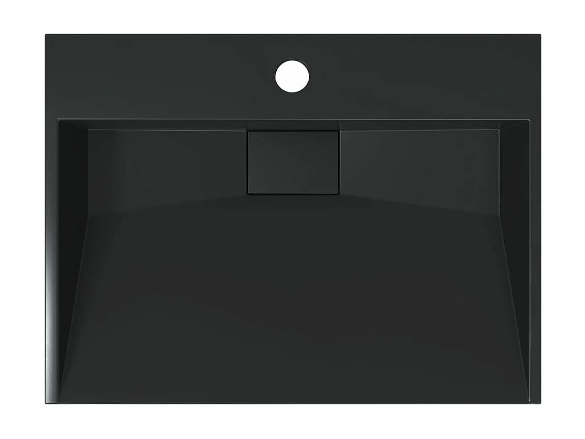 Lavabo 50x38x11 cm colata minerale/marmo nero opaco