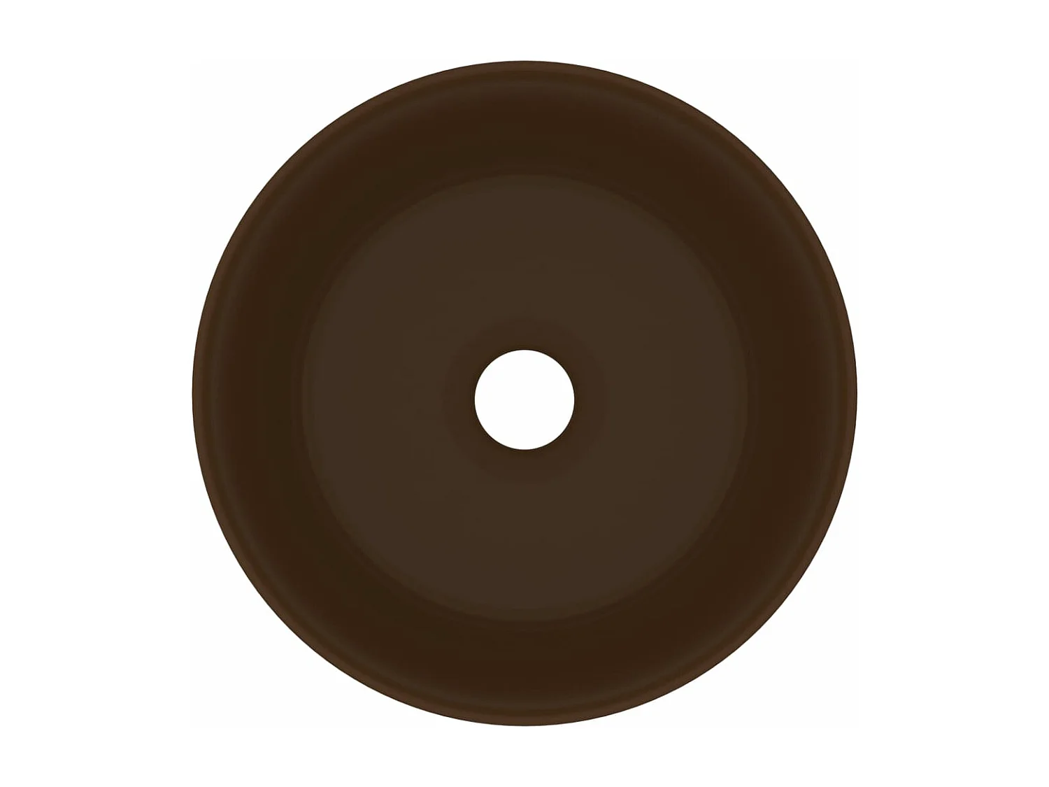 Luxuriöses rundes Waschbecken Matt dunkelbraun 40x15 cm Keramik